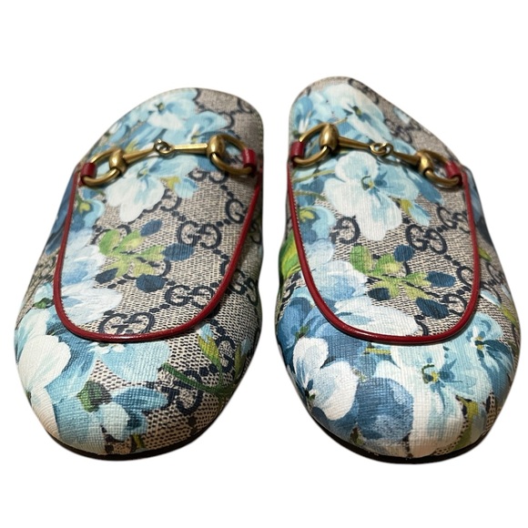 Gucci GG Supreme Monogram Blooms Princetown Slippers Loafers Mules - Picture 3 of 8